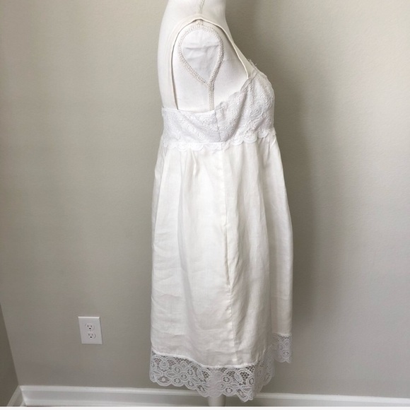 Maggy London White 100% Linen Lace Sun Dress - Picture 4 of 6
